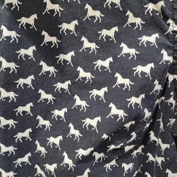 Charter Club Shirt Women's Size L Navy Horse Print Button Down - Picture 5 of 16
